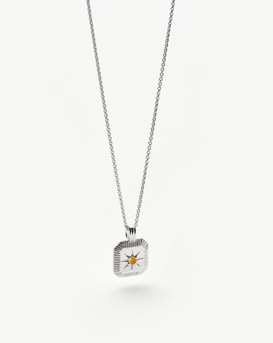 collier pendentif pierre de naissance de novembre - argent
