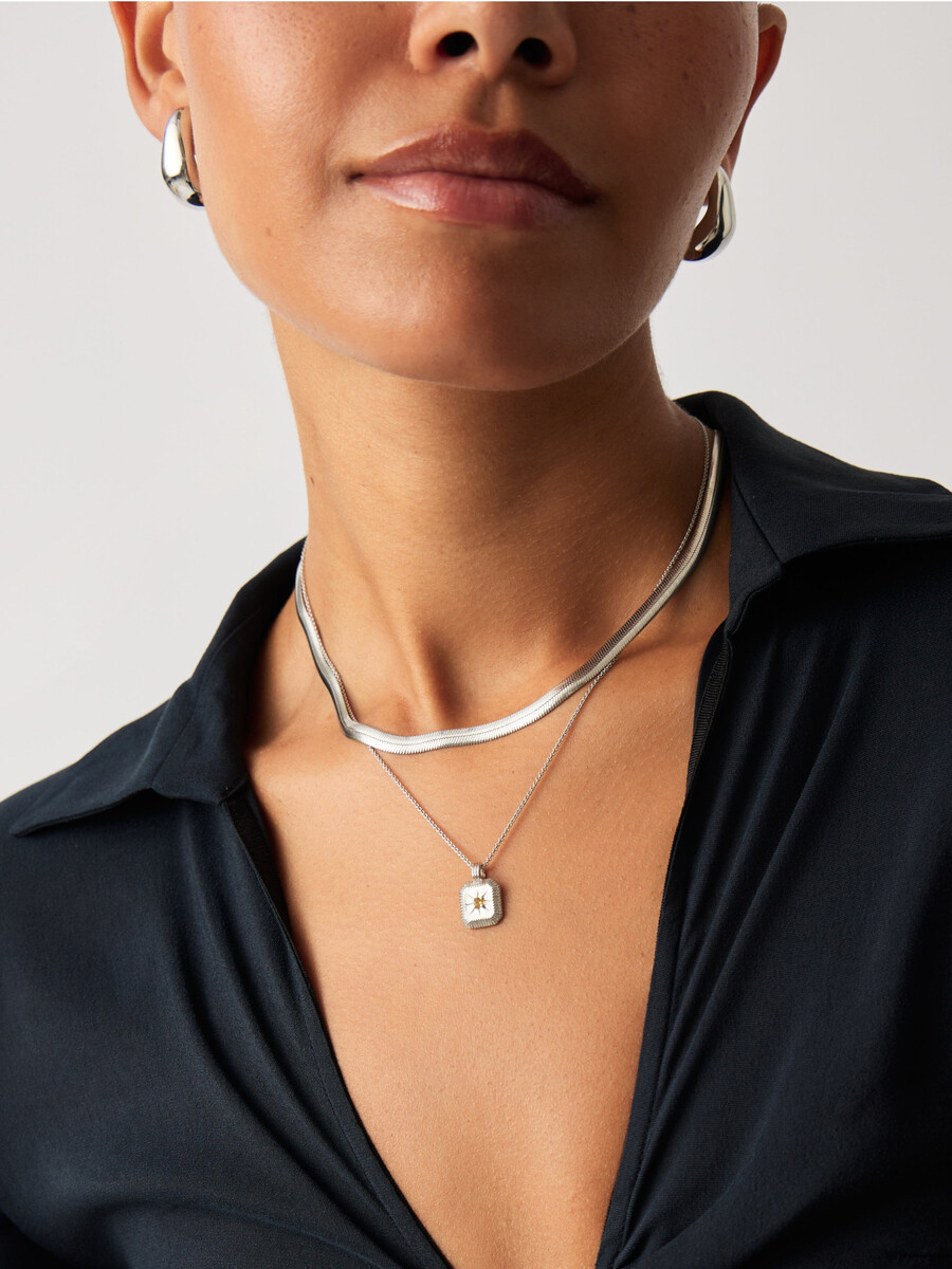 collier pendentif pierre de naissance de novembre - argent