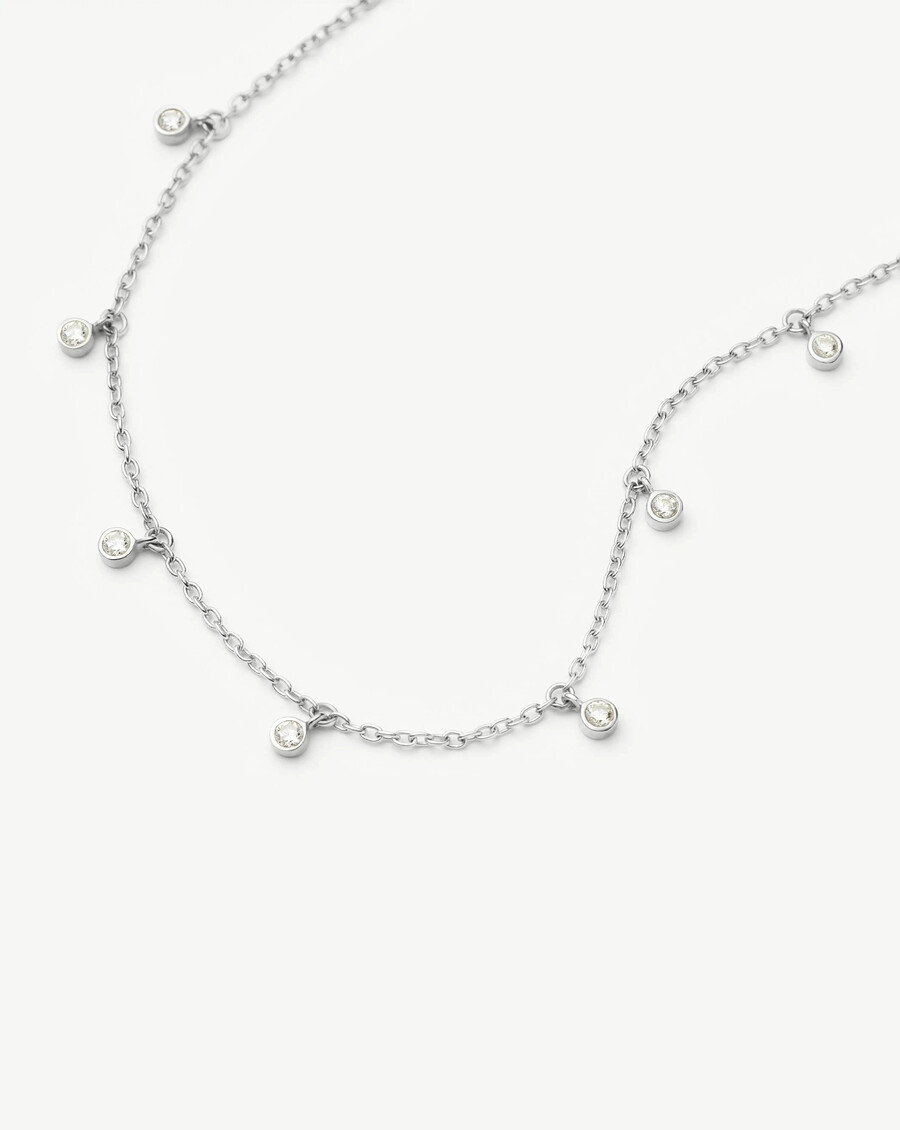 collier ras-de-cou argenté interstellar drop