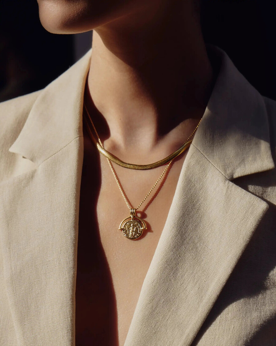 collier à chaîne serpent plate
