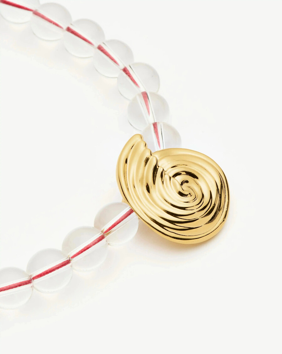 collier pendentif en perles de pierre précieuse en spirale
