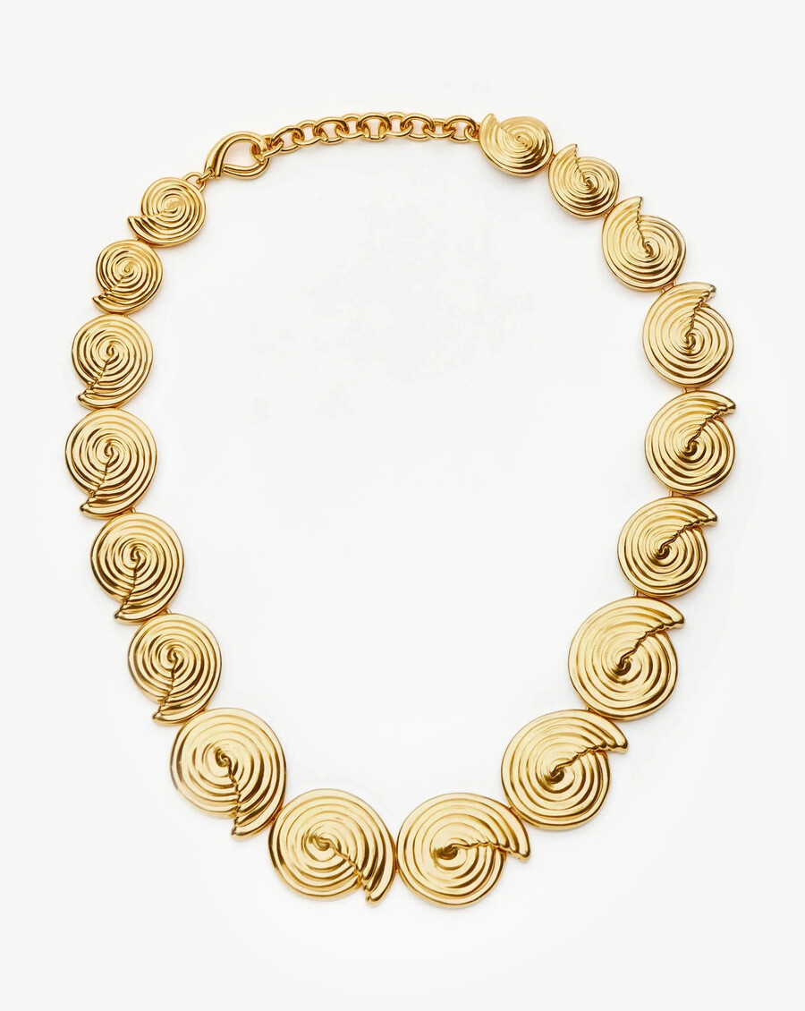 collier ras du cou à maillons spiralés - or