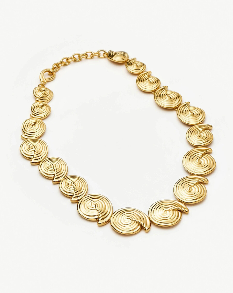 collier ras du cou à maillons spiralés - or