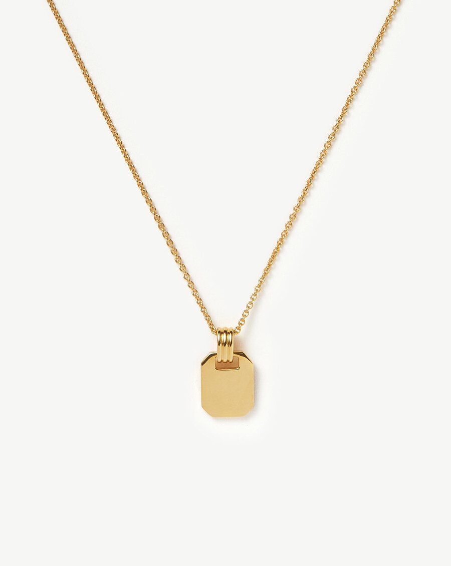 collier pendentif à petite étiquette gravable