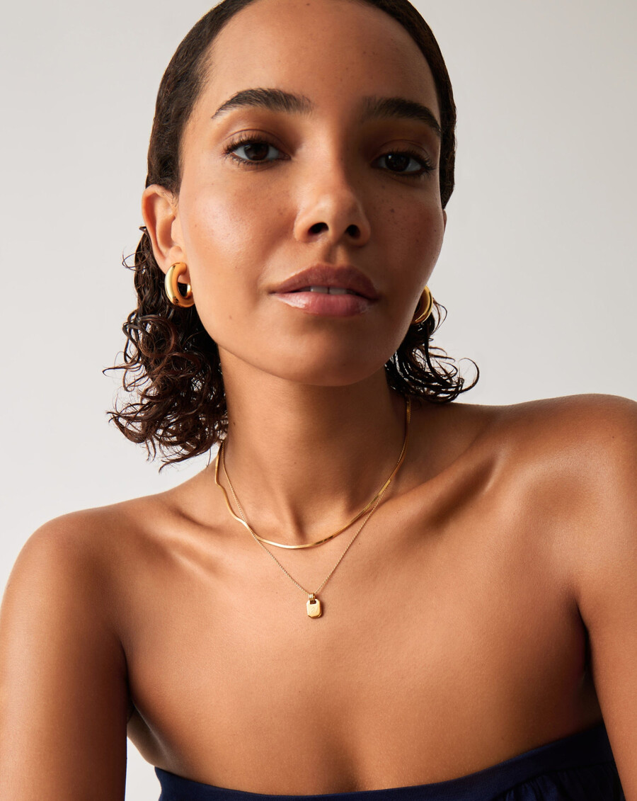 collier pendentif à petite étiquette gravable