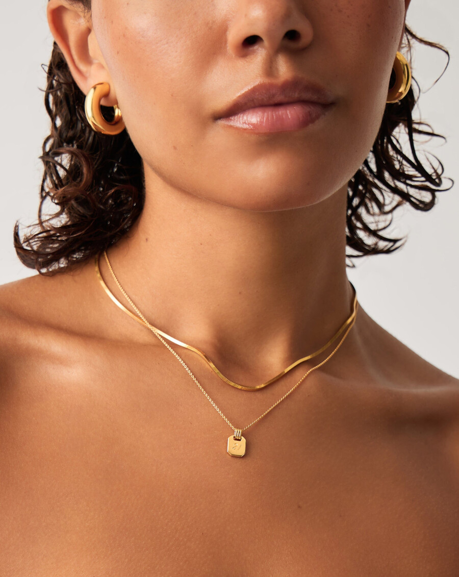 collier pendentif à petite étiquette gravable