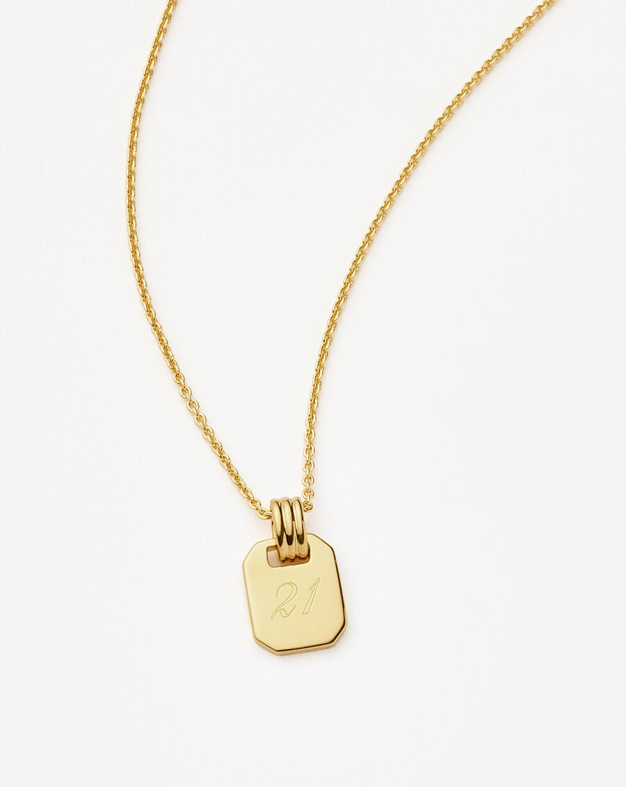 collier pendentif à petite étiquette gravable