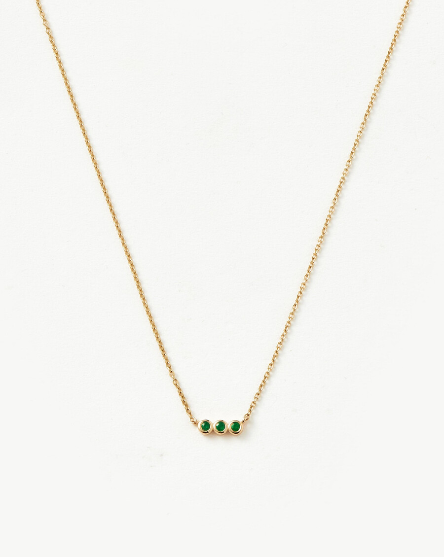 collier trio solitaire émeraude fine