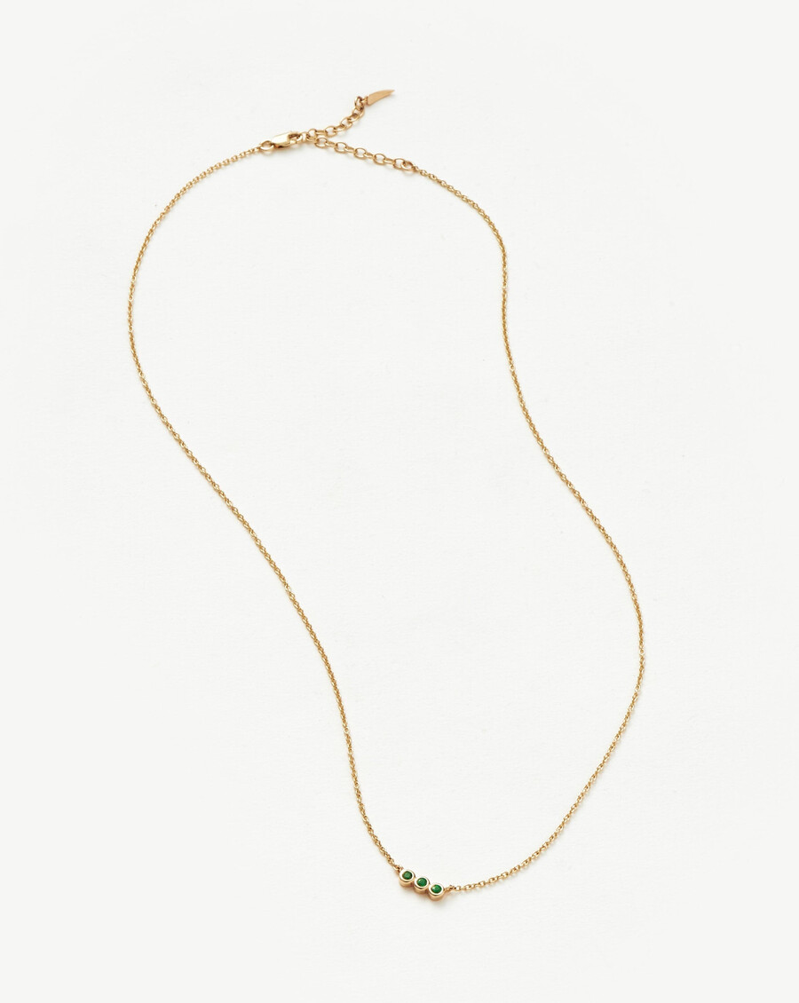 collier trio solitaire émeraude fine