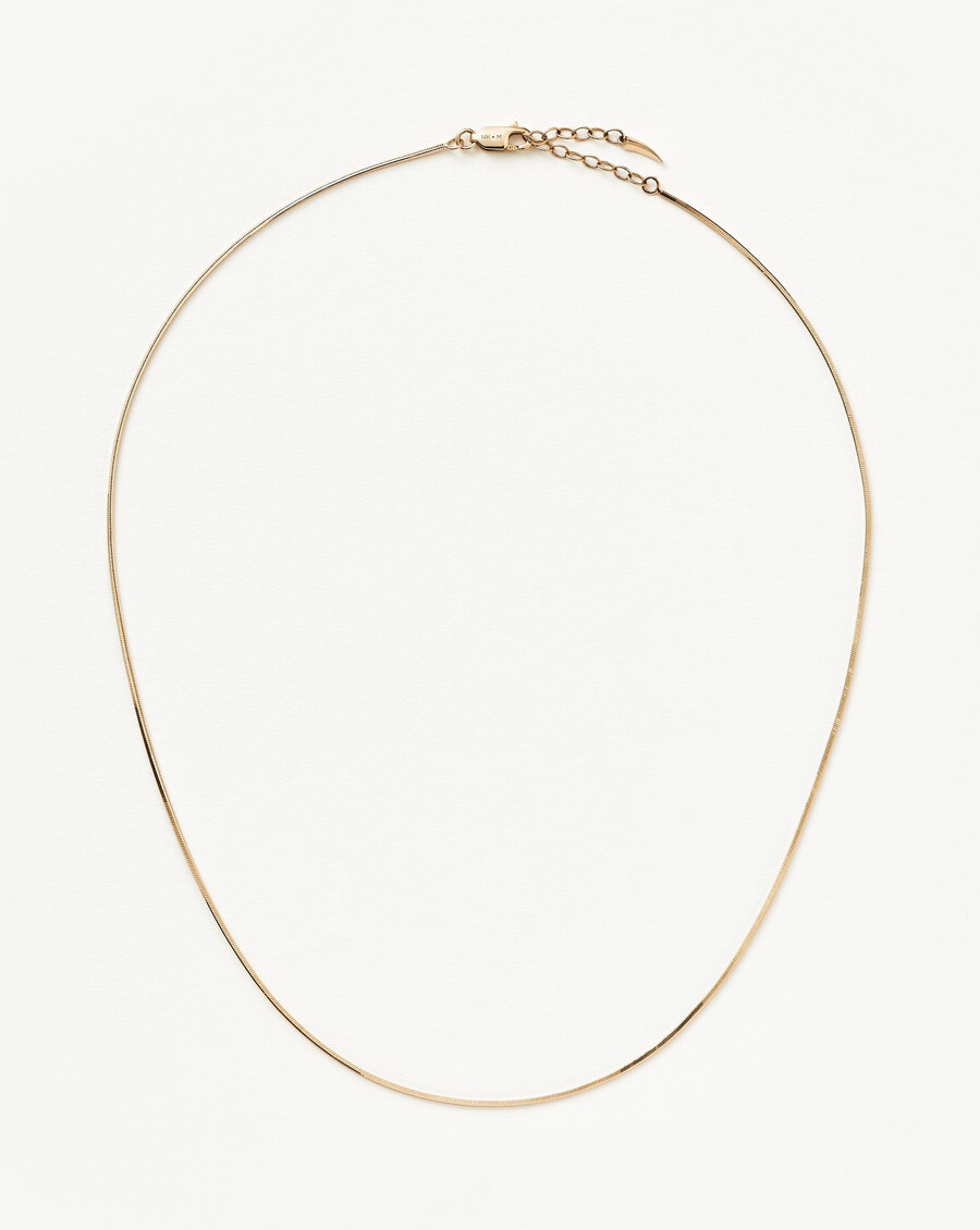 collier à chaîne serpent carrée fine