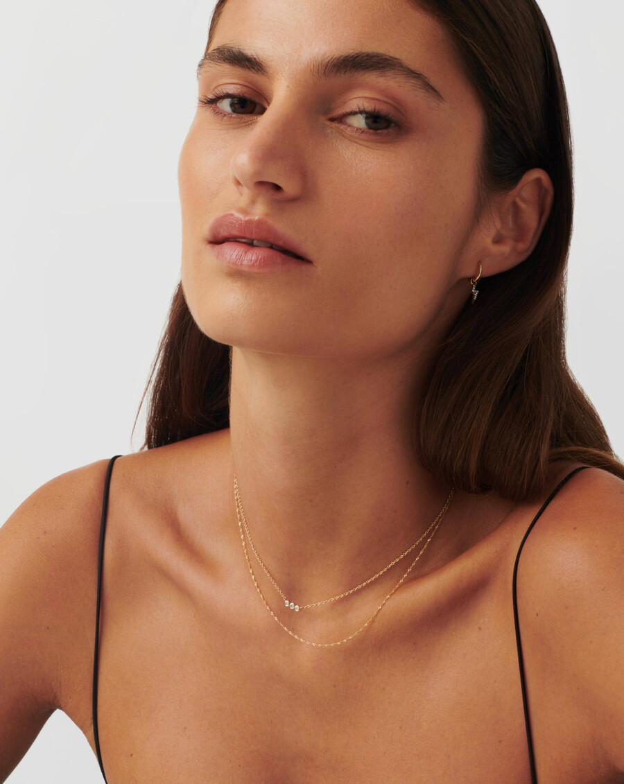 collier à chaîne courte torsadée fine