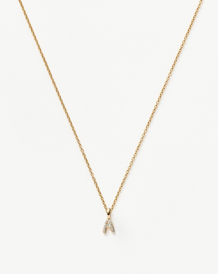 collier pendentif mini en or avec diamant fin initial a