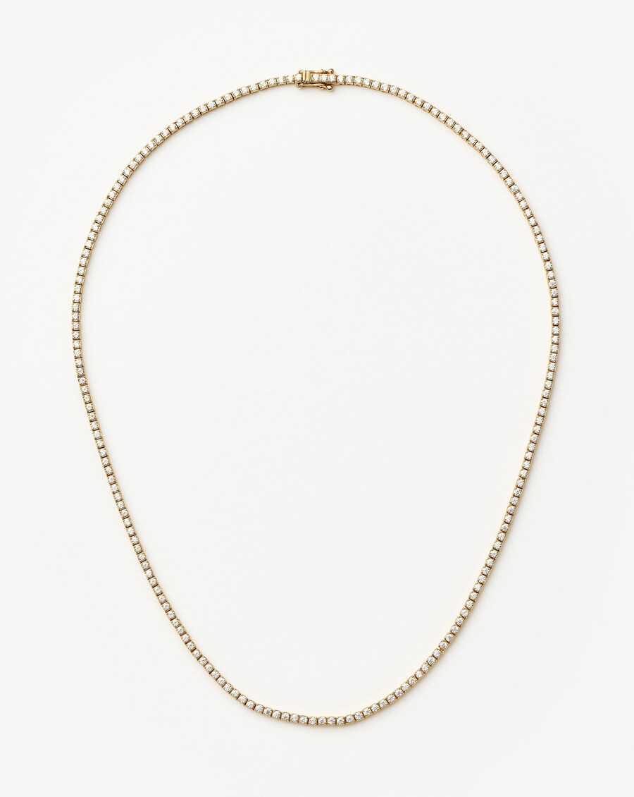 collier de tennis en or massif 14 carats serti de diamants