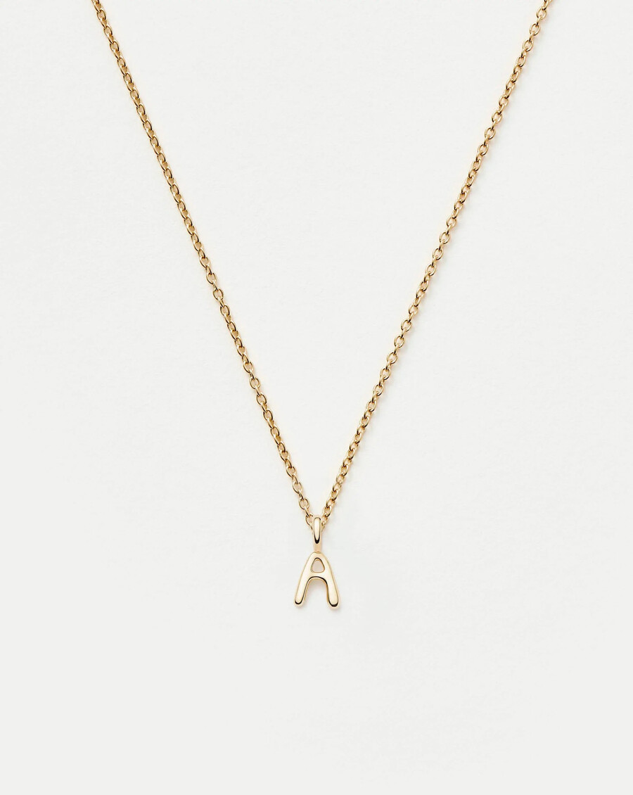 collier pendentif mini initial fin - a