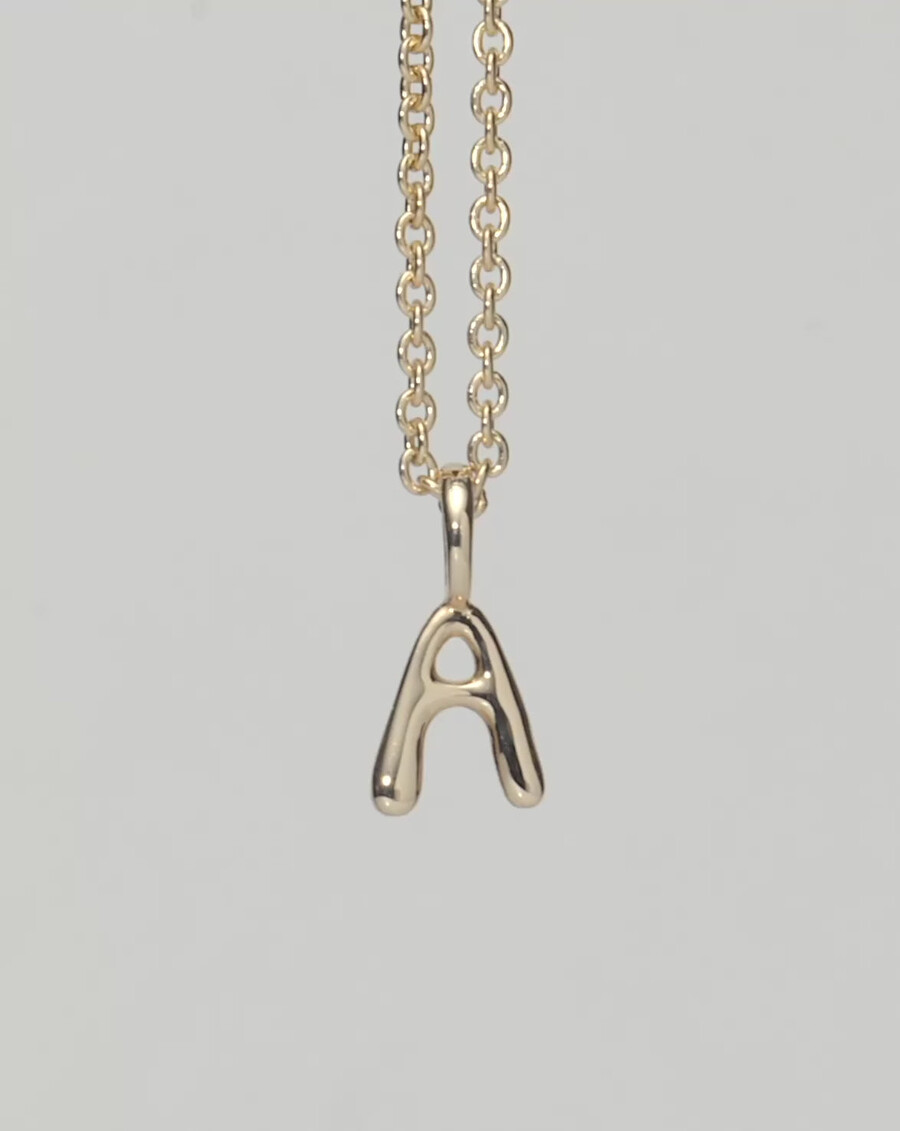 collier pendentif mini initial fin - a