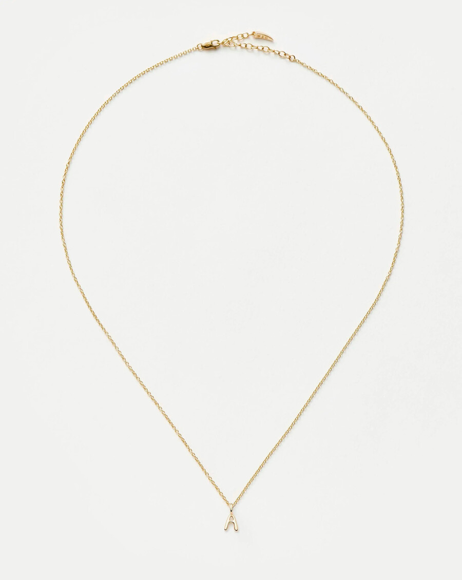 collier pendentif mini initial fin - a
