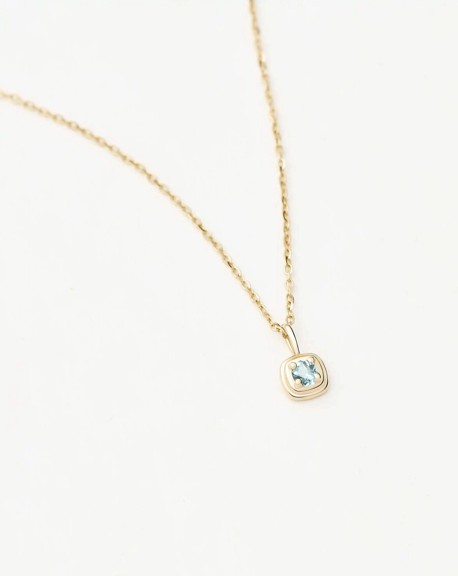 collier pendentif en or massif 14 carats avec pierre de naissance de mars