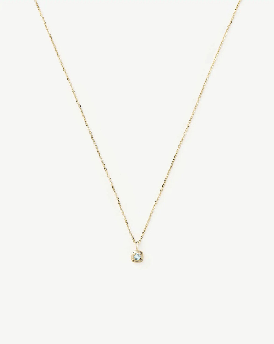 collier pendentif en or massif 14 carats avec pierre de naissance de mars