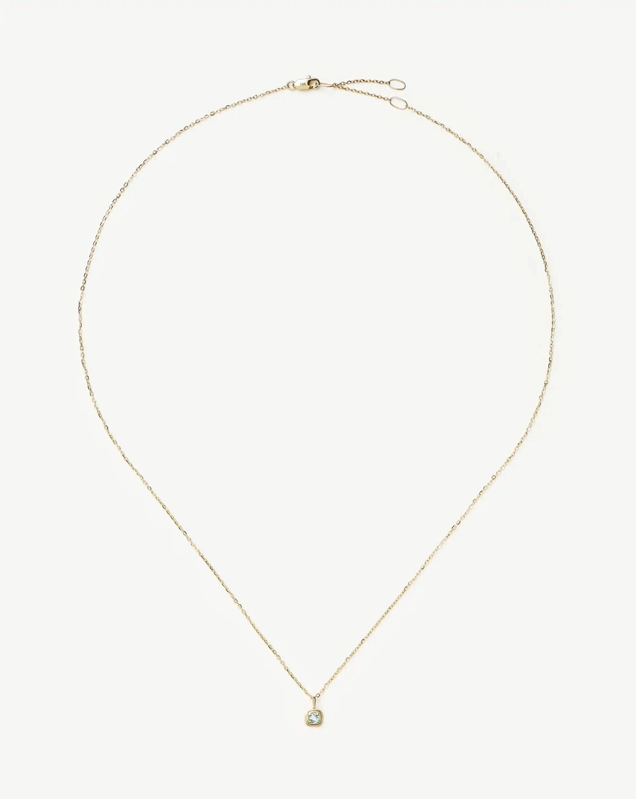 collier pendentif en or massif 14 carats avec pierre de naissance de mars