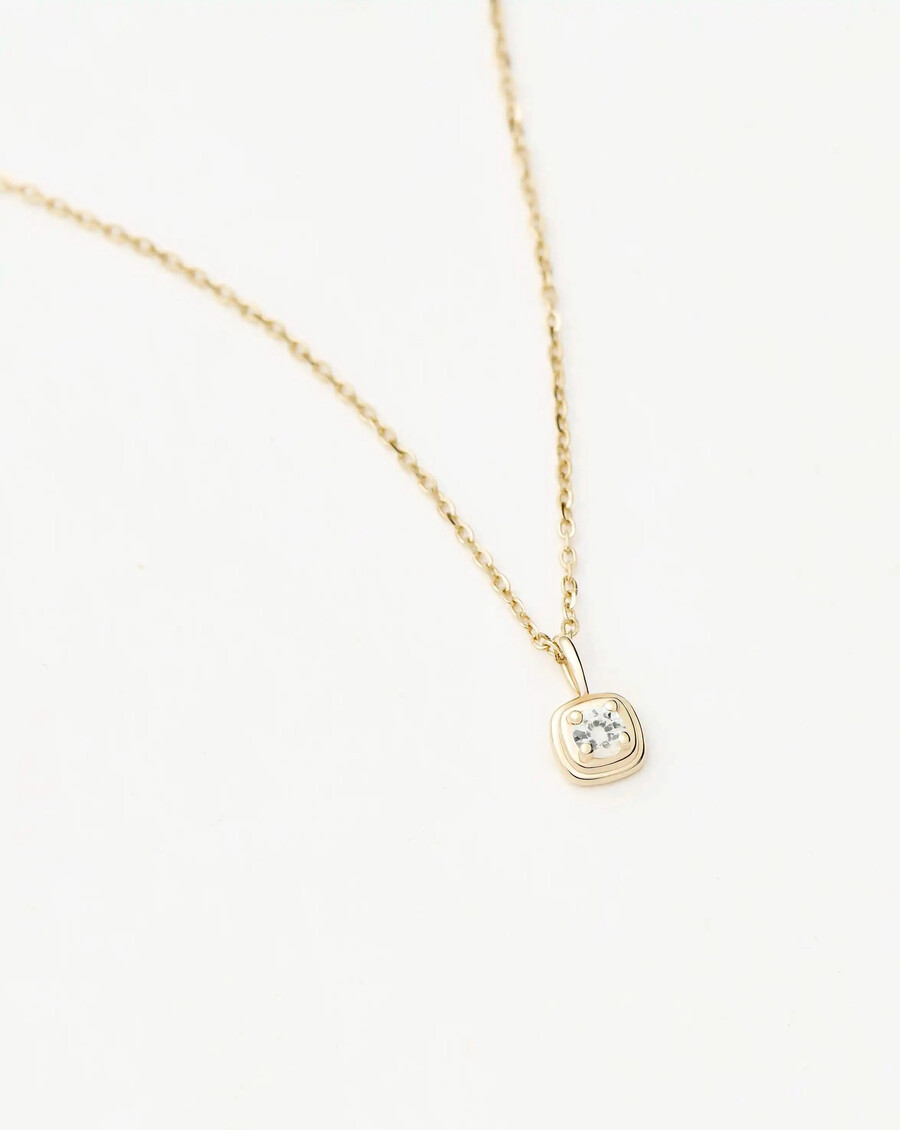 collier pendentif en or massif 14 carats avec pierre de naissance davril