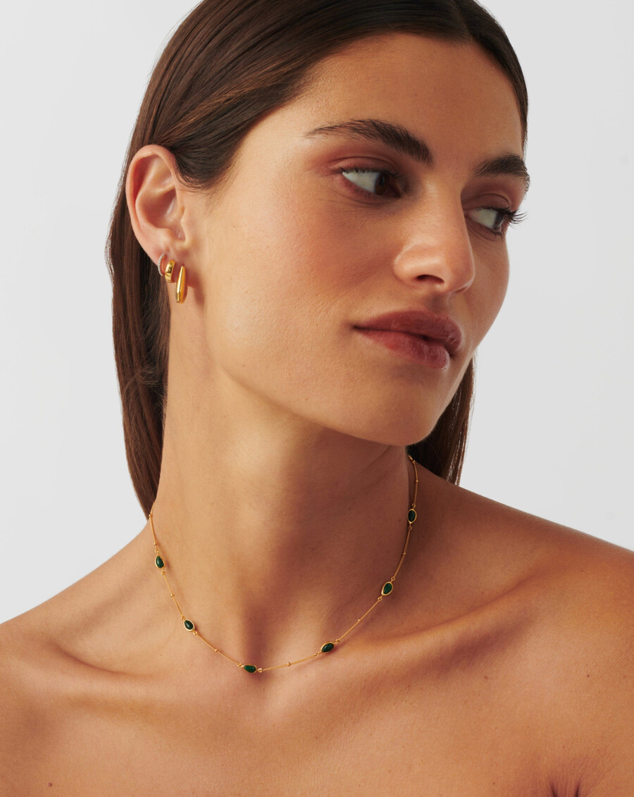 collier ras du cou avec pendentif en pierre précieuse magma