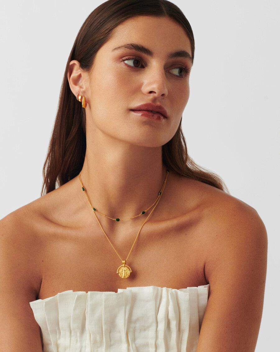 collier ras du cou avec pendentif en pierre précieuse magma