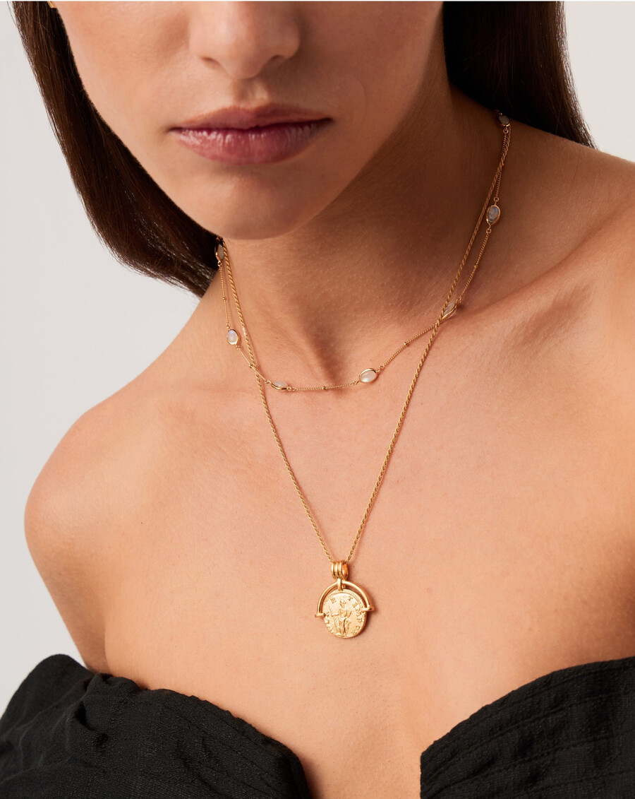 collier ras du cou avec pendentif en pierre précieuse magma - or