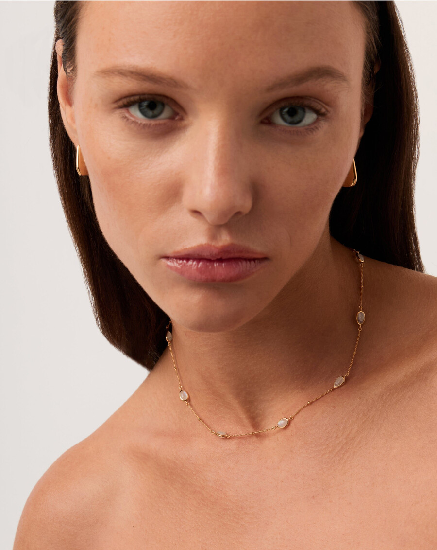 collier ras du cou avec pendentif en pierre précieuse magma - or