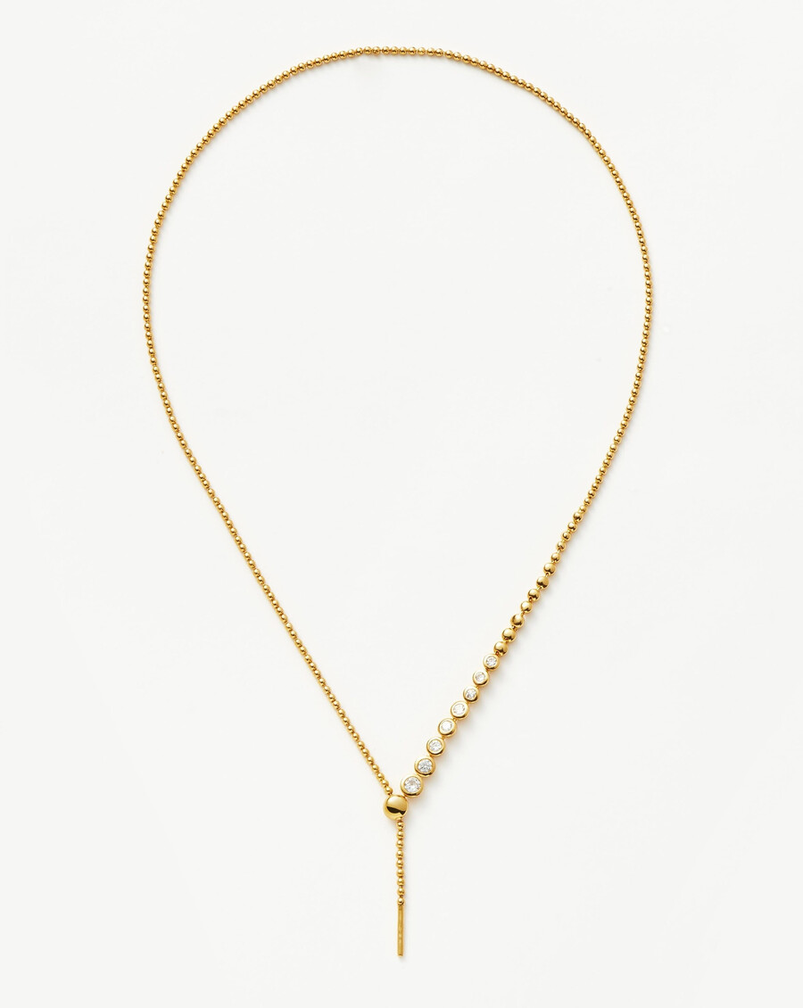 collier sautoir à perles et pierres or