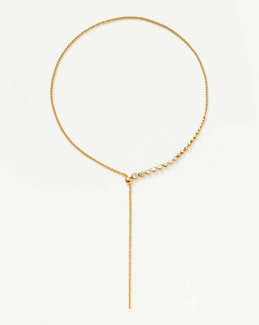 collier sautoir à perles et pierres or