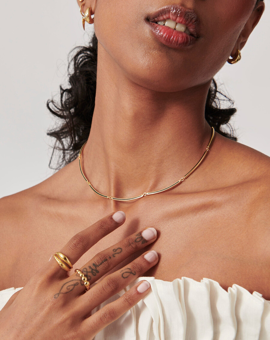 collier ras du cou en émail avec lien de signature
