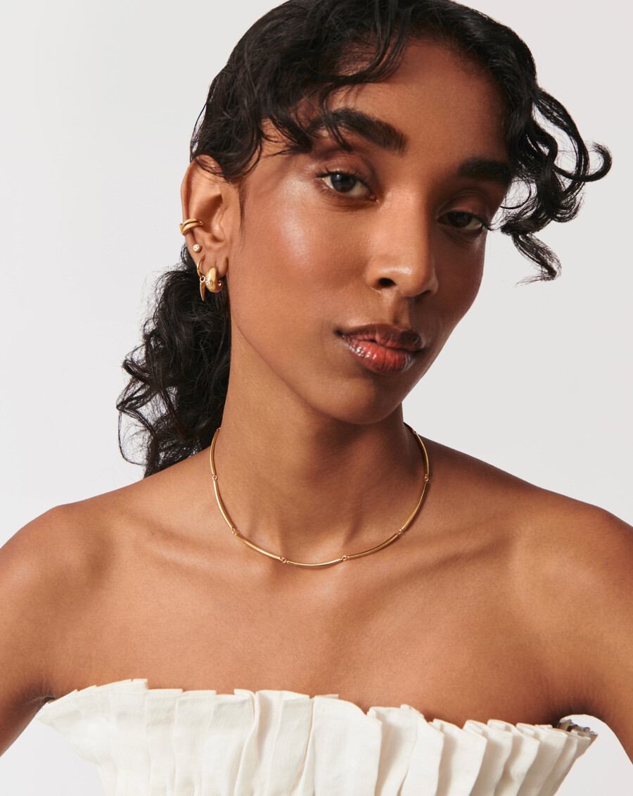 collier ras du cou en émail avec lien de signature