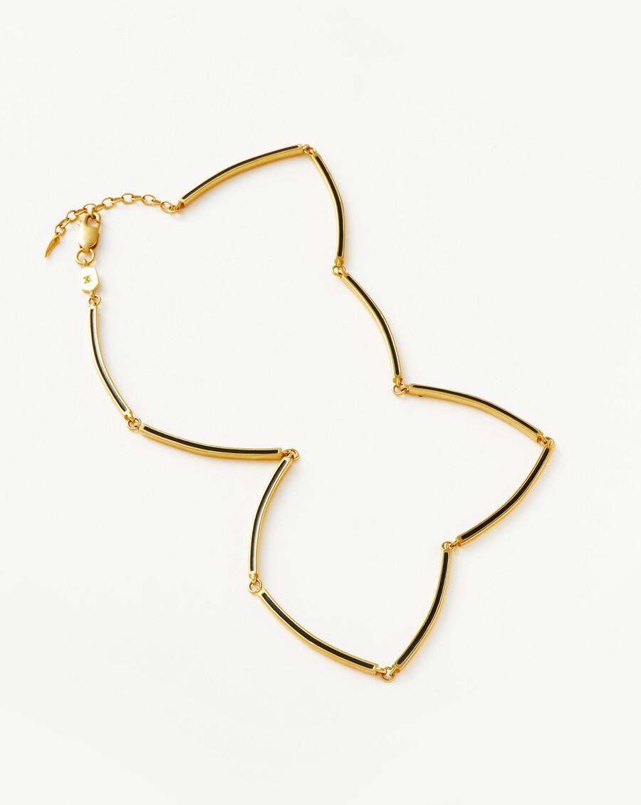 collier ras du cou en émail avec lien de signature