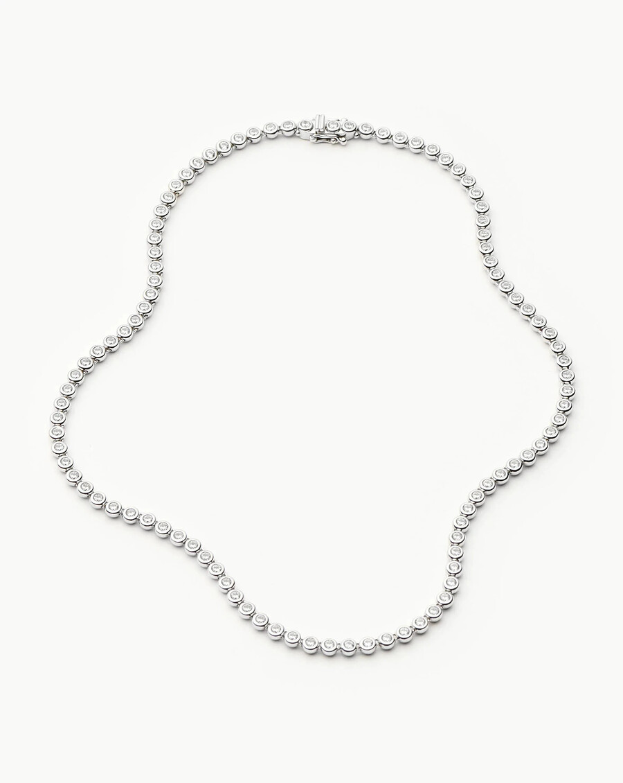 collier rond de tennis - argent
