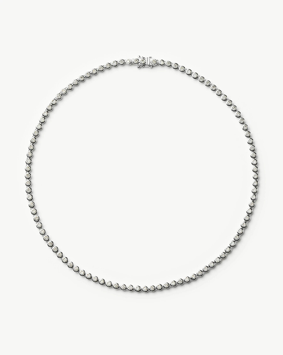 collier rond de tennis - argent