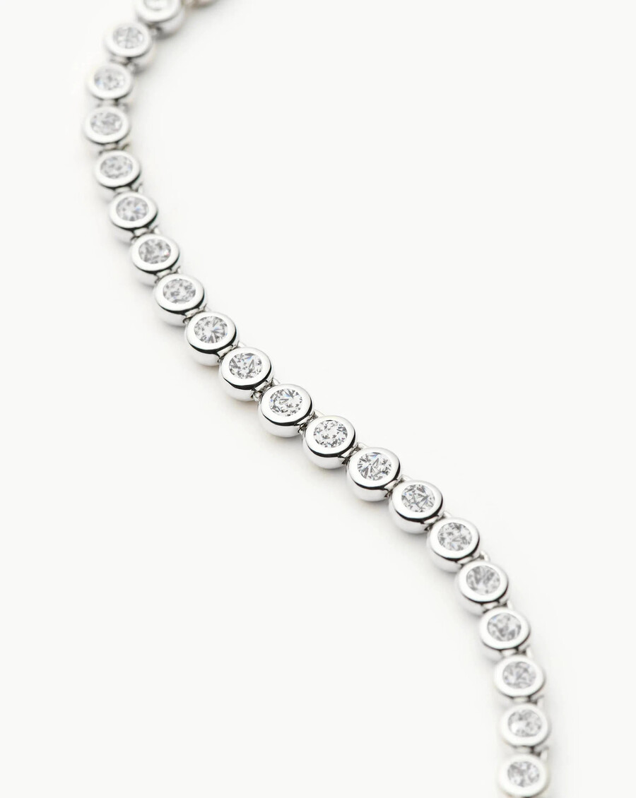 collier rond de tennis - argent