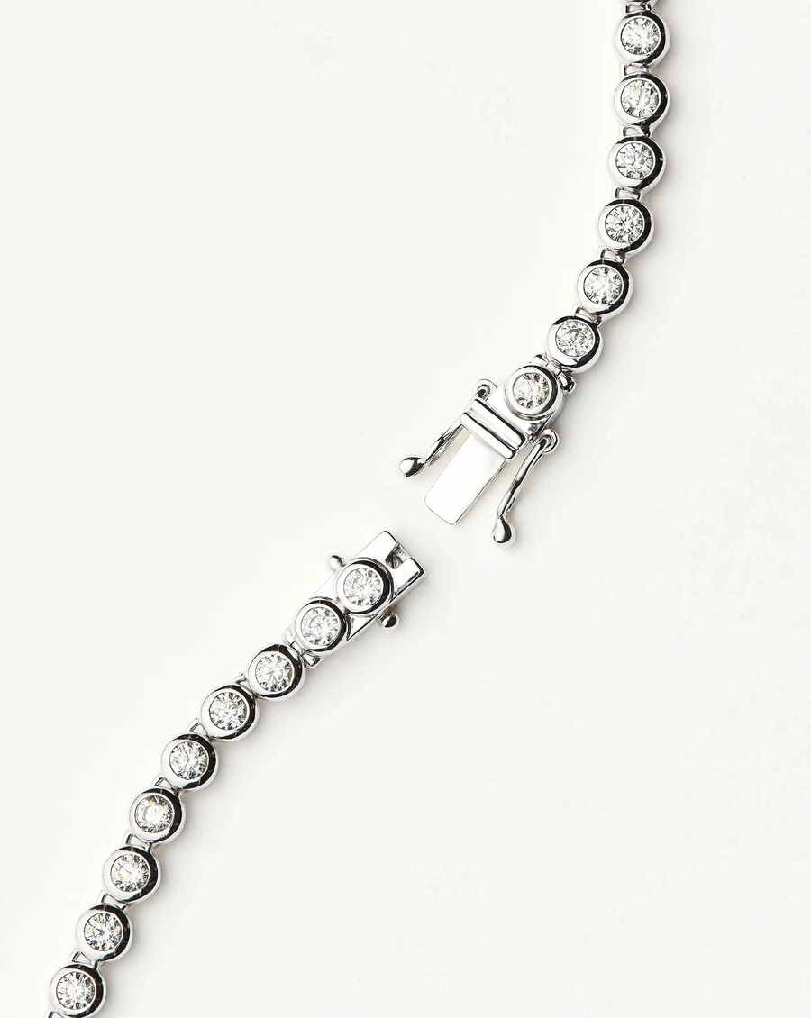 collier rond de tennis - argent