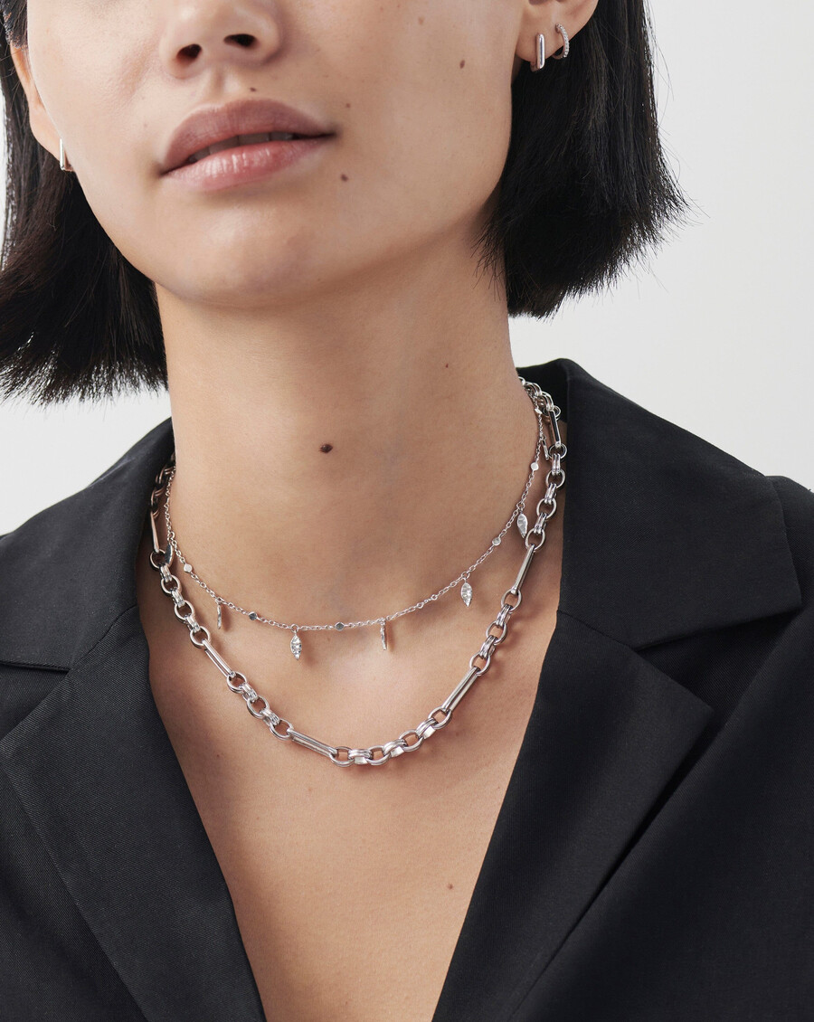 collier axiom chain - plaqué argent