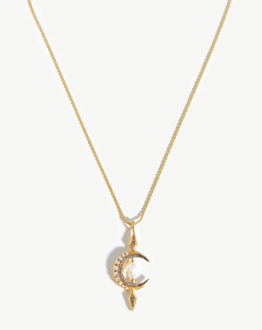 collier de perles harris reed en forme de croissant de lune