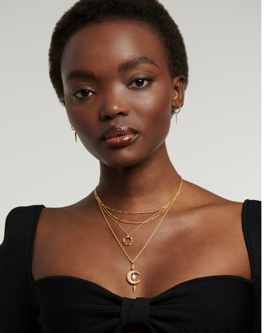 collier de perles harris reed en forme de croissant de lune