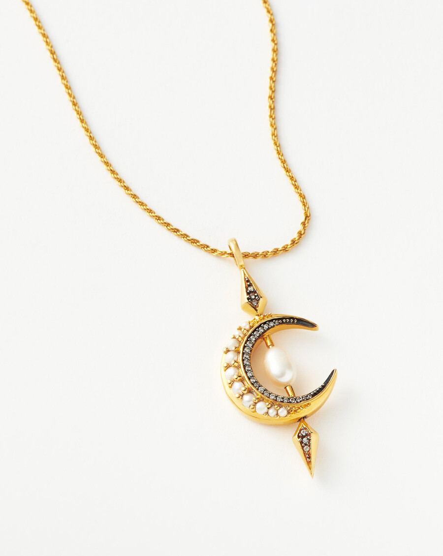 collier de perles harris reed en forme de croissant de lune