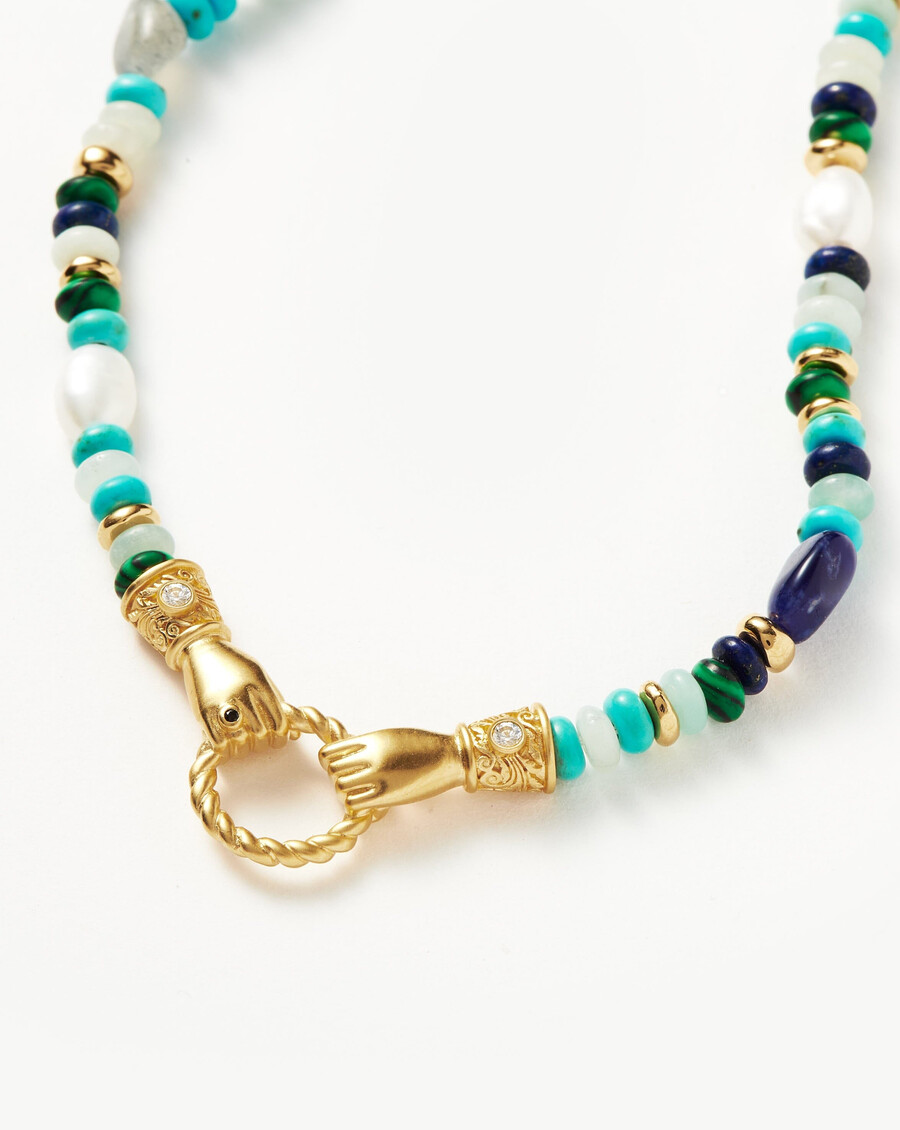 collier harris reed in good hands en perles et pierres précieuses - turquoise
