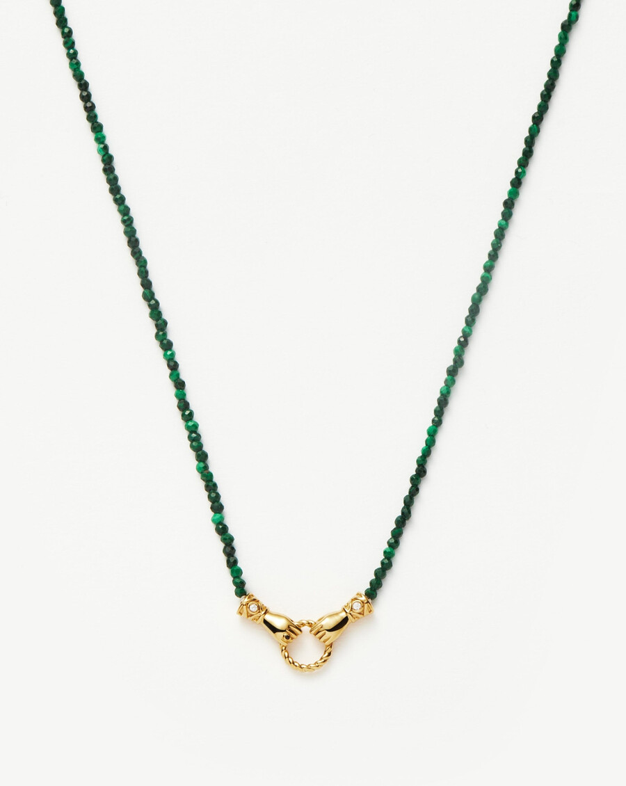 collier harris reed in good hands mini en perles et pierres précieuses dorées