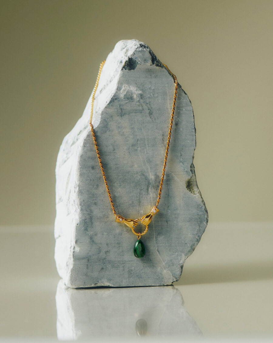 collier pendentif harris reed « in good hands » - malachite