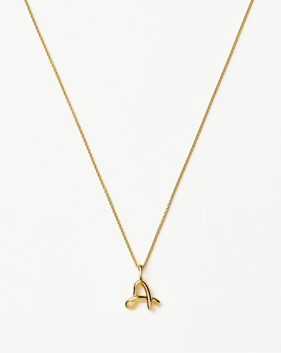 collier initial mini or fondu bouclé - a