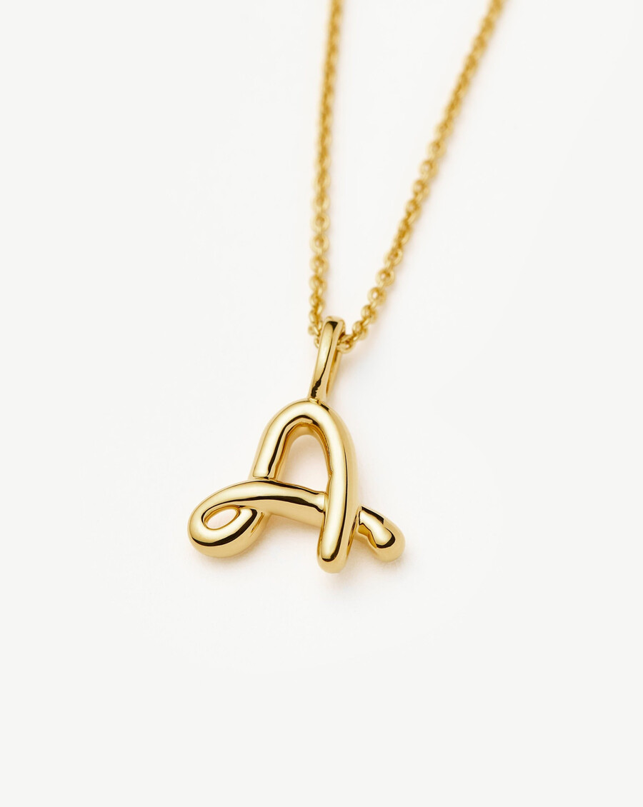 collier initial mini or fondu bouclé - a