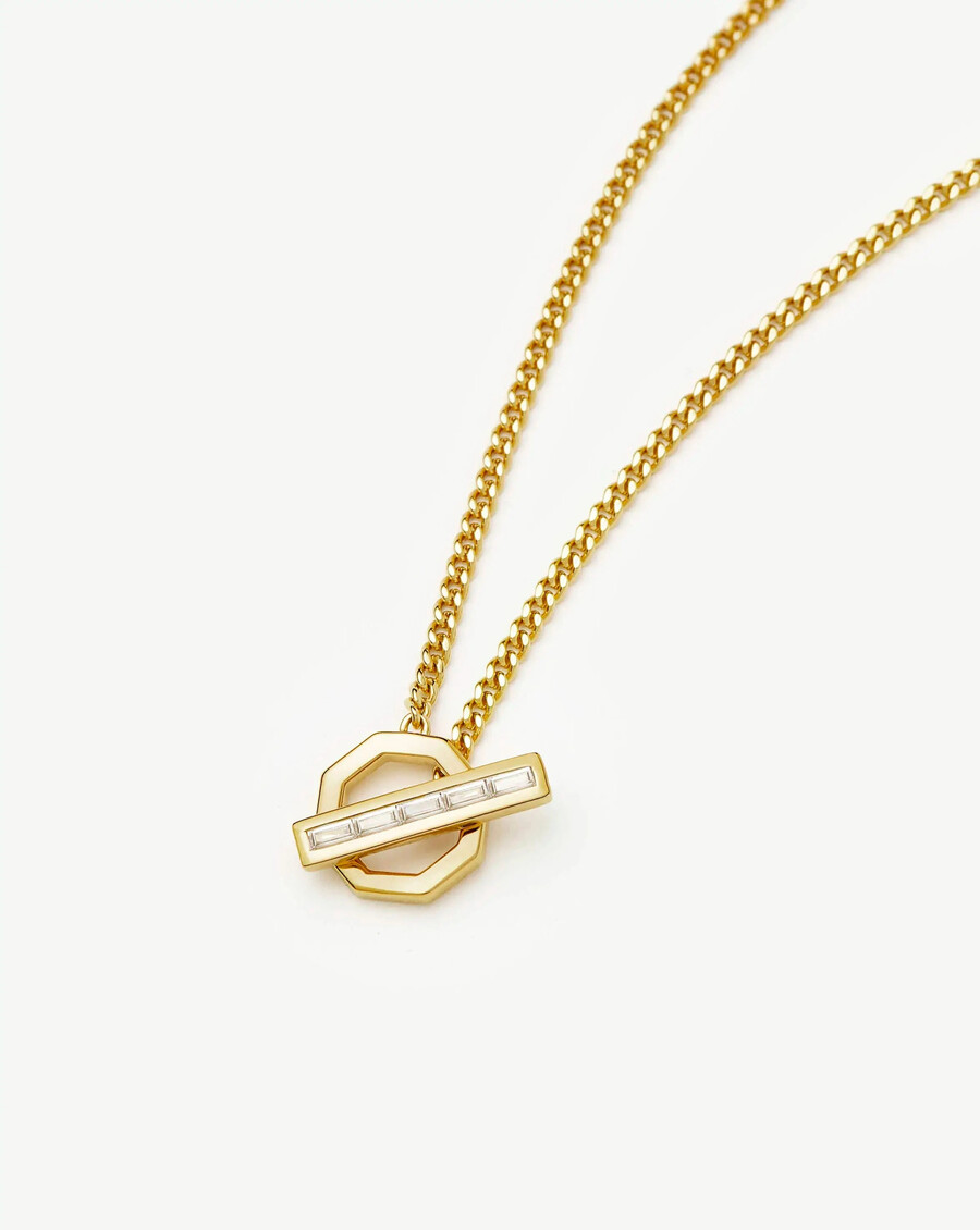 collier pendentif hexagonal en forme de t lucy williams - or