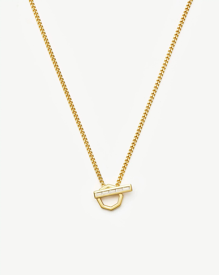 collier pendentif hexagonal en forme de t lucy williams - or