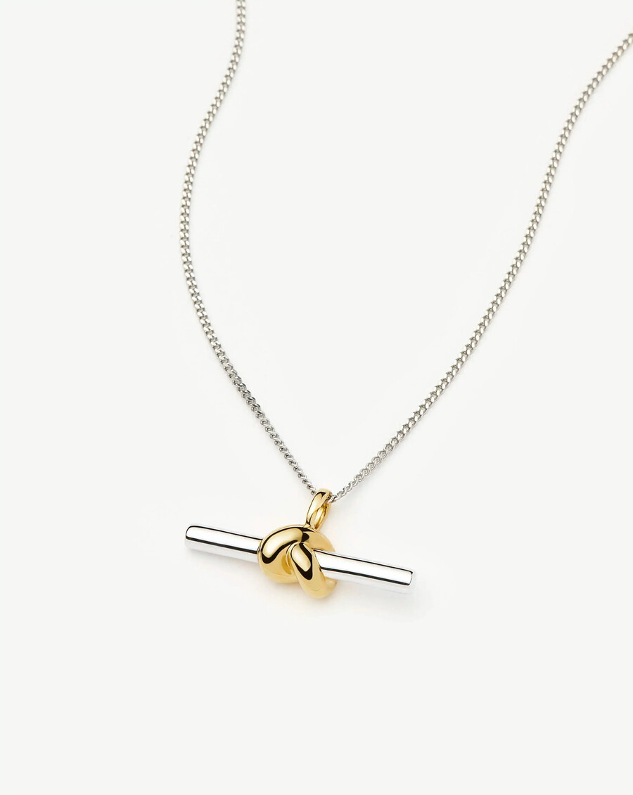 collier pendentif nœud en t lucy williams - or et argent