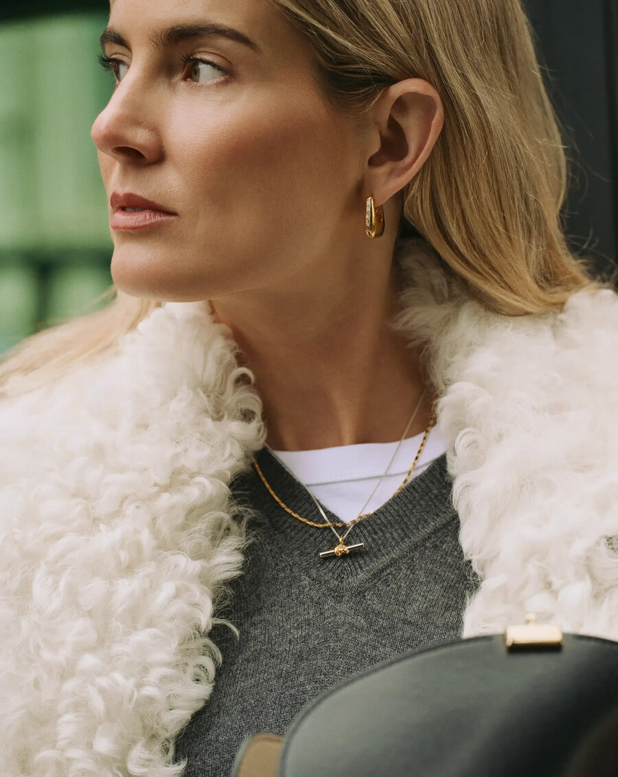 collier pendentif nœud en t lucy williams - or et argent
